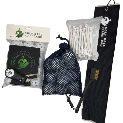 Ultimate Golf Bundle- 12 Titleist Pro V1/X Balls, Golf Towel, Wooden Tees + More